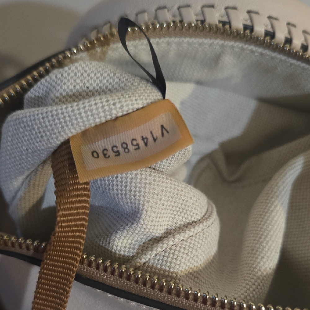 Dooney & Bourke Cream Leather Satchel with Tassel - Picture 4 of 16